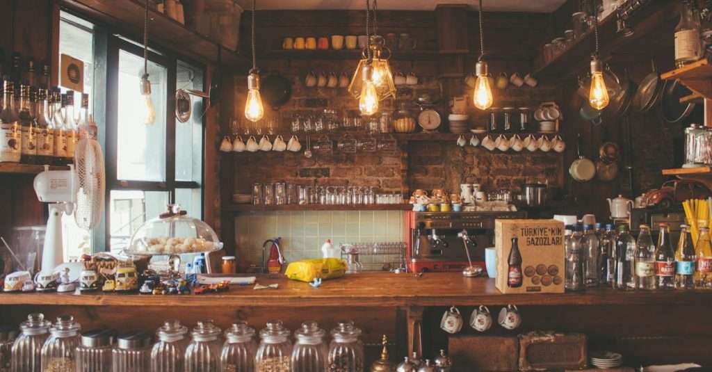 Lighted Pendant Lights Inside Bar