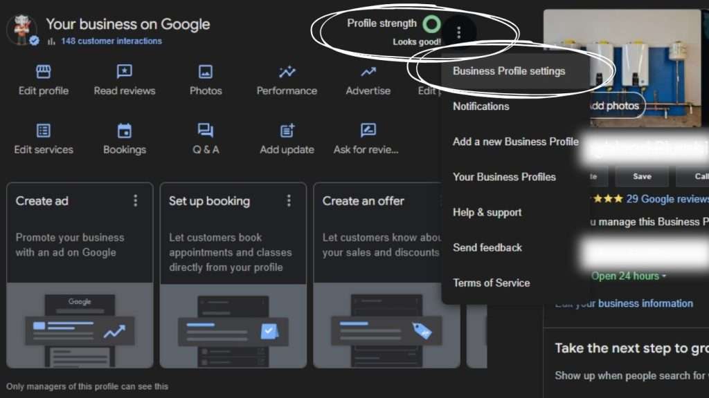 step 2 sharing access to google business profile